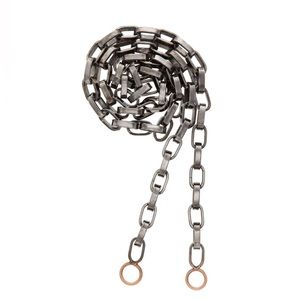 Marla Aaron Biker Chain Necklace Blackened Sterling Silver & 14k Gold Loops